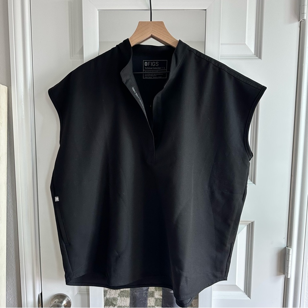 FIGS Rafaela Oversized Black Scrub Top Nurse Medical Large